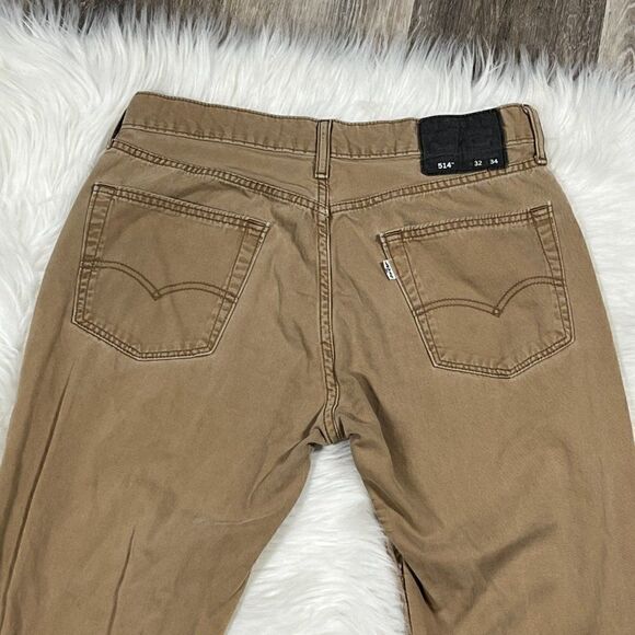 Levi's Mens 514 0531 Khaki Brown Work Straight Fit Denim Jeans Size 33 x 34 - Picture 13 of 13